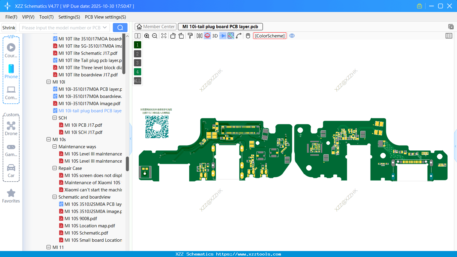 Xiaomi MI 10i-tail Plug Board PCB Layer